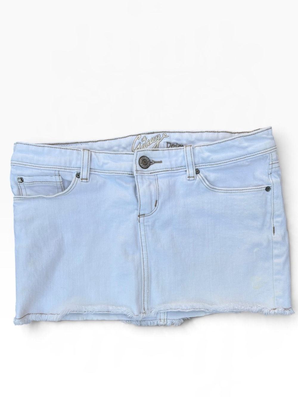 Vintage Garage White Denim Micro Mini Skirt